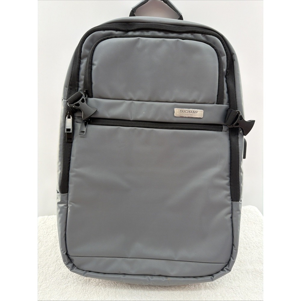 Duchamp London Getaway Expandable Carry On Suitcase Grey/Black Nylon Backpack